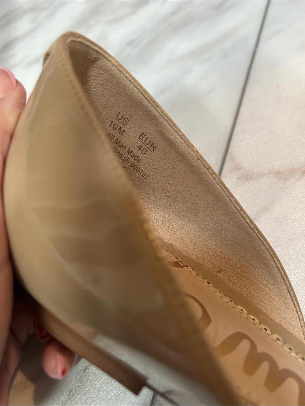 Sam Edelman Patent Pointed-Toe D'Orsay Flats in Beige - Picture 2 of 7